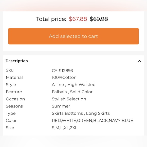 NWT Elegant Navy Blue Tiered 100% Cotton Skirt - Picture 9 of 9